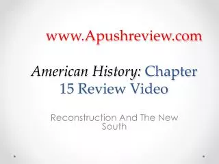 American History: Chapter 15 Review Video
