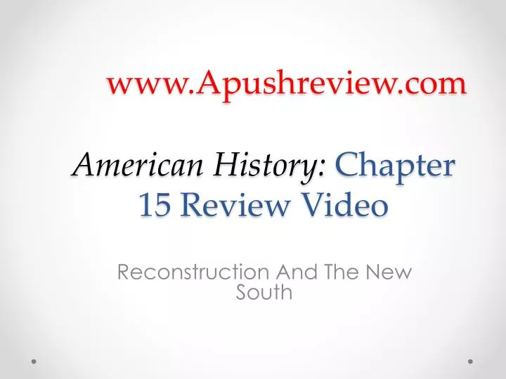 american history chapter 15 review video