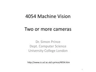 4054 Machine Vision Two or more cameras