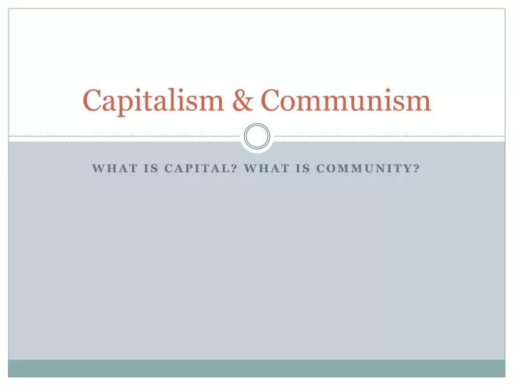 capitalism communism