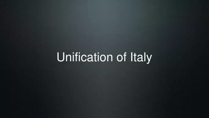 unification of italy