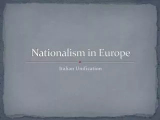 Nationalism in Europe