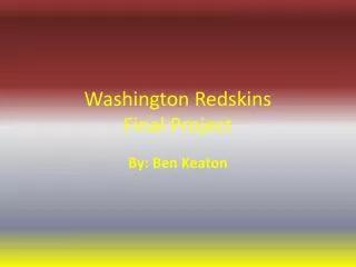 Washington Redskins Final Project