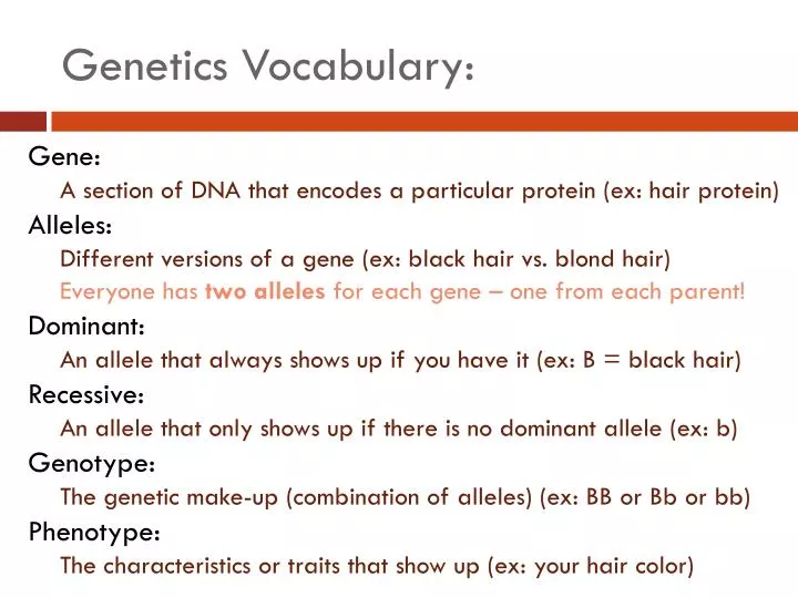 genetics vocabulary