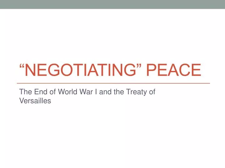 negotiating peace