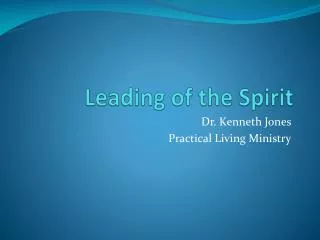 Leading of the Spirit