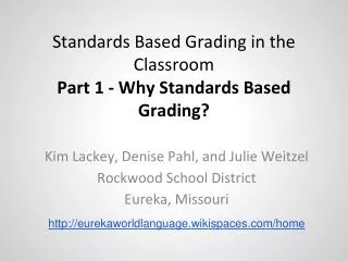Standards Based Grading in the Classroom Part 1 - Why Standards Based Grading?