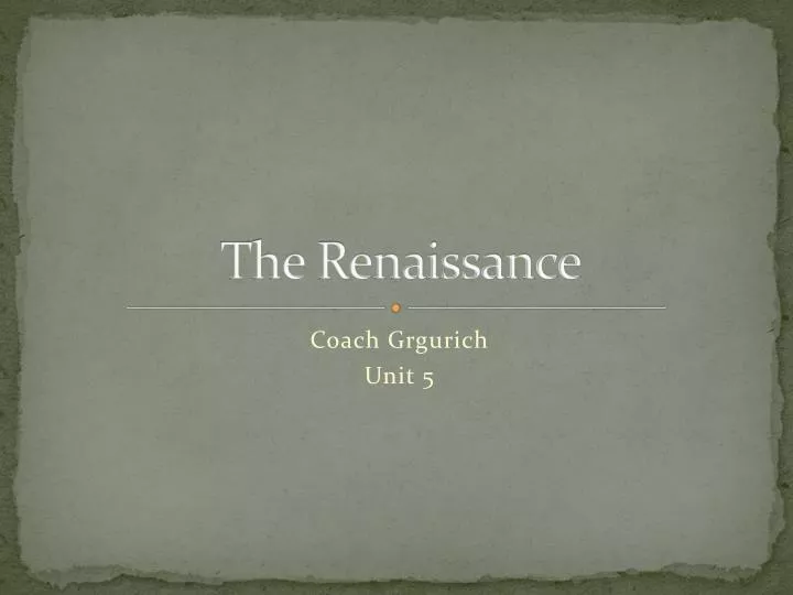 the renaissance