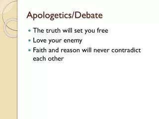 apologetics debate