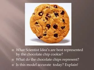 What Scientist Idea’s are best represented by the chocolate chip cookie?