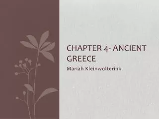 Chapter 4- Ancient Greece