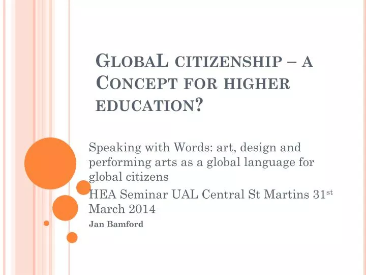 global citizenship a concept for higher education