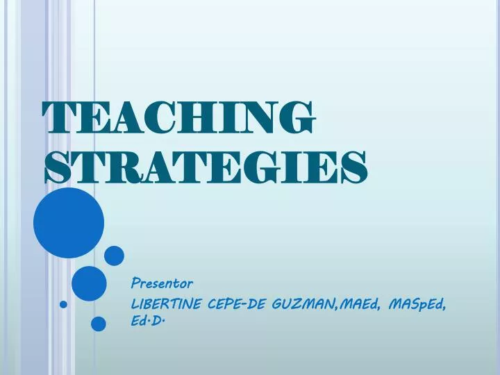 teaching strategies