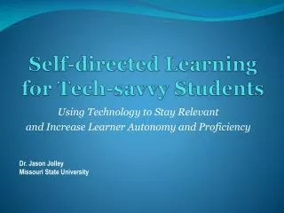 Self-directed Learning for Tech-savvy Students