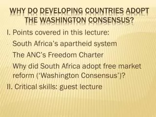 Why do developing countries adopt the Washington consensus?