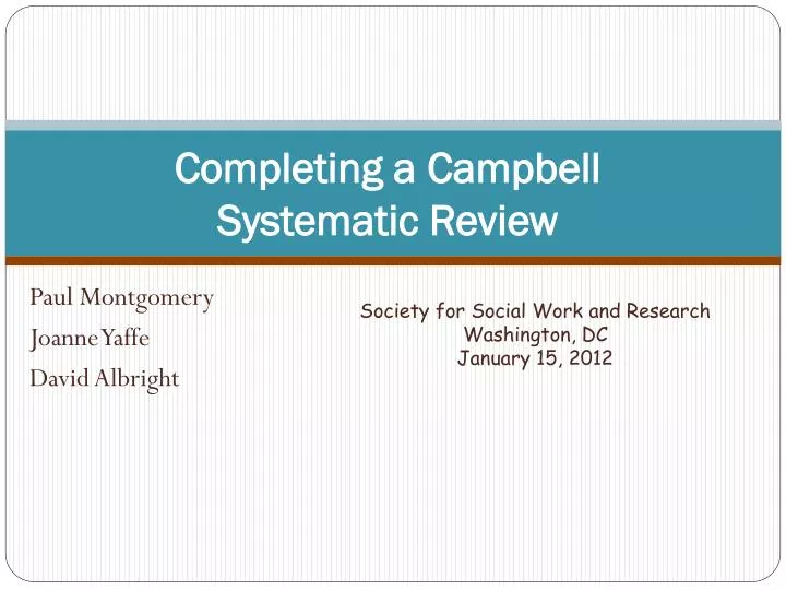 completing a campbell systematic review