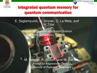 Integrated quantum memory for quantum communication