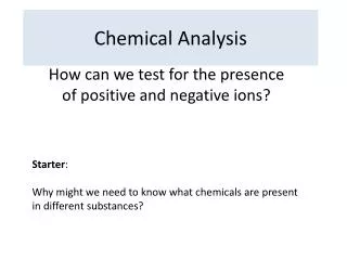 Chemical Analysis