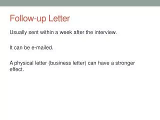 Follow-up Letter