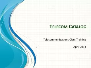 Telecom Catalog