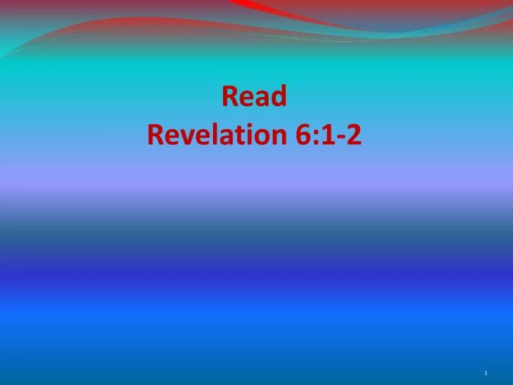 read revelation 6 1 2