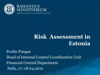 Risk Assessment in Estonia