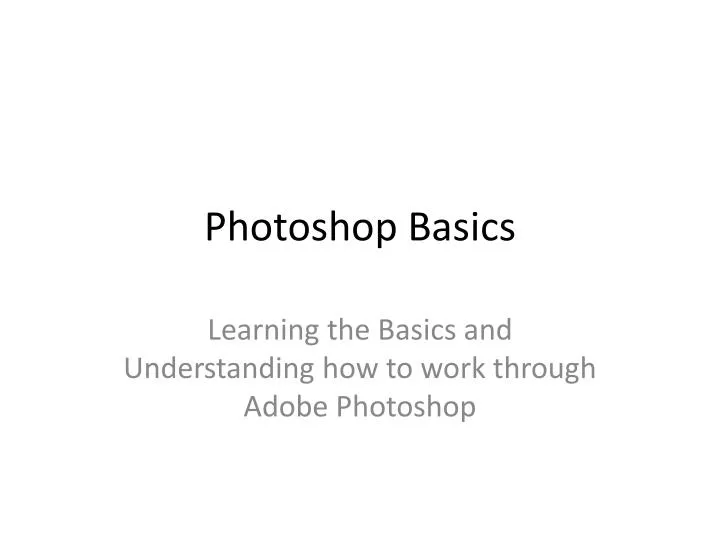 photoshop basics