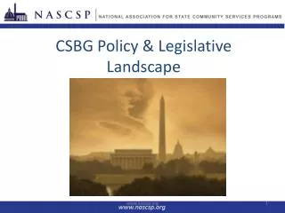 CSBG Policy &amp; Legislative Landscape