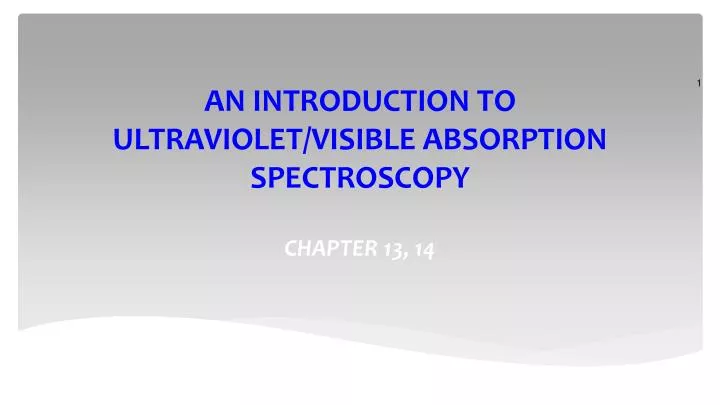 an introduction to ultraviolet visible absorption spectroscopy