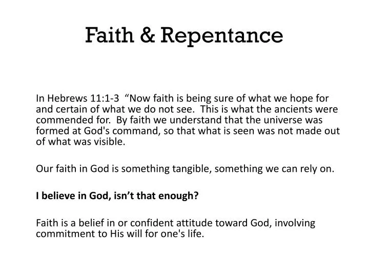 faith repentance