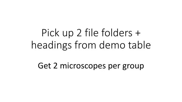 pick up 2 file folders headings from demo table