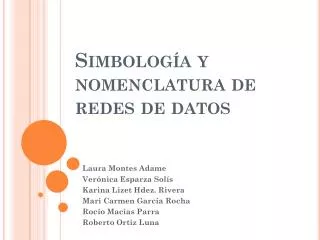 simbolog a y nomenclatura de redes de datos