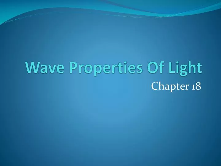 wave properties of light