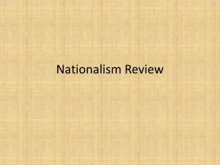 Nationalism Review
