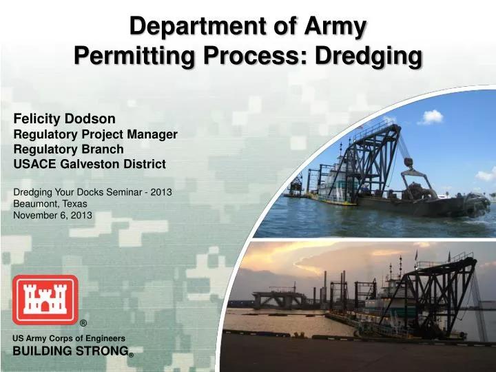 department of army permitting process dredging
