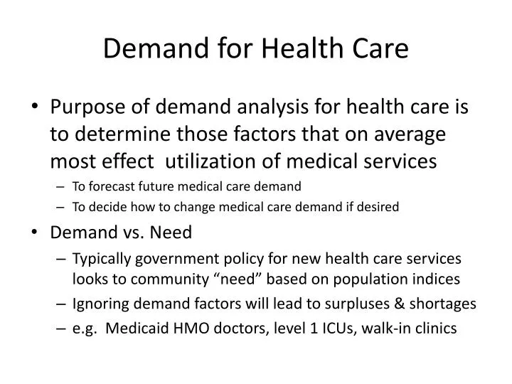 demand for health care