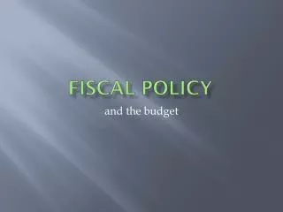 Fiscal Policy