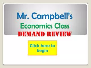 Mr. Campbell’s Economics Class Demand Review