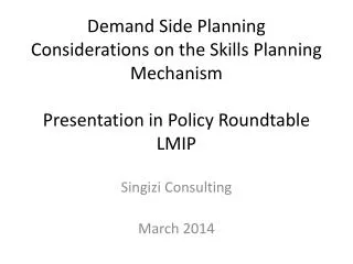 Singizi Consulting March 2014