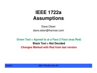 IEEE 1722a Assumptions