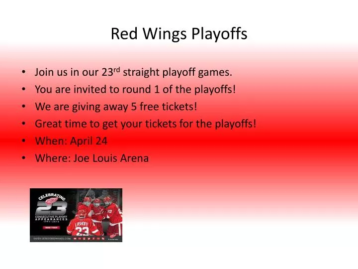 red wings playoffs