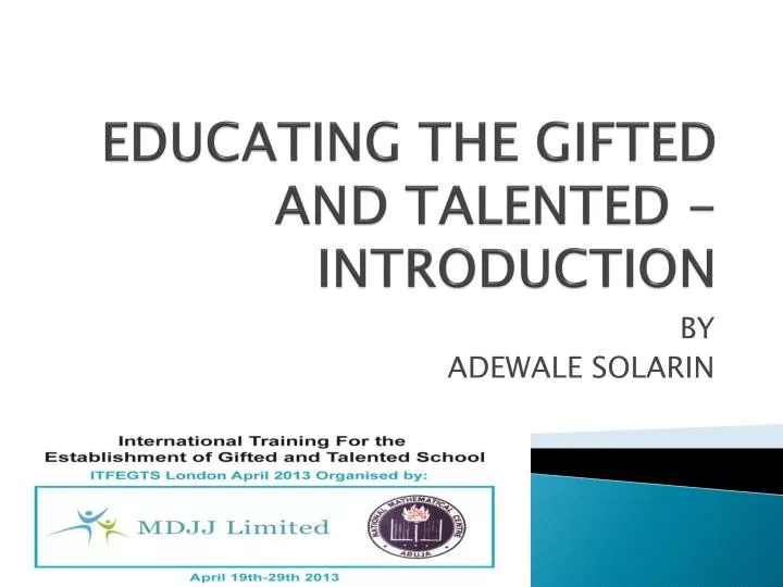 educating the gifted and talented introduction