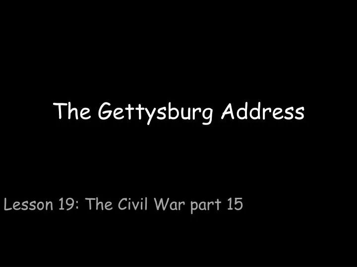 the gettysburg address