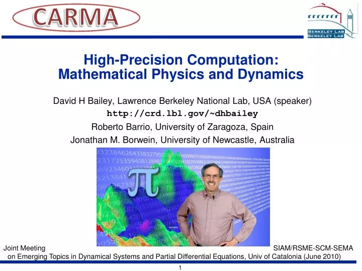 high precision computation mathematical physics and dynamics