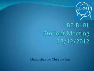 BE-BI-BL Student Meeting 17/12/2012