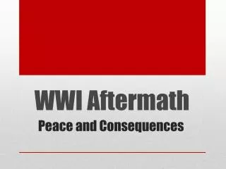 WWI Aftermath