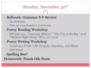 monday november 30 th