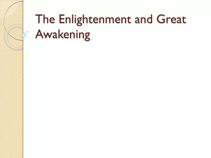 the enlightenment and great awakening