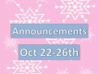 Announcements