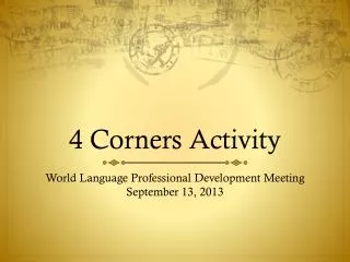 4 Corners Activity